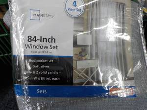lot 42 image: 2 - 27.5 x 84 Panels Soft Silver...