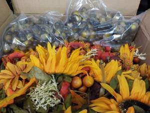 lot 60 image: Box of Fall Artificial Flowers and ...