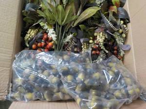 lot 61 image: Box of Fall Artificial Flowers and ...