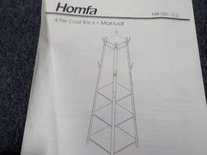 lot 77 image: Homfa 4 Tier Coat Rack needs assem...