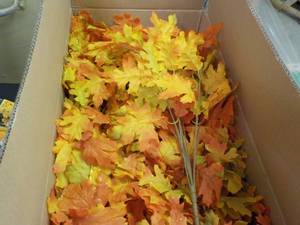 lot 108 image: Box of Fall Leaves and Halloween an...