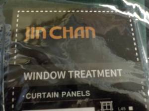 lot 111 image: Green Velour 95 long drapes- set o...