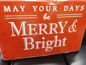 lot 133 image: Xmas Metal Sign 27 x 18- slight Ben...