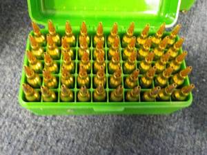 lot 212 image: Case of 50 Bullets Cal. 22-250 50 g...