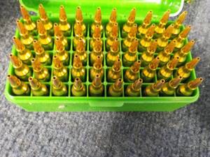 lot 214 image: Case of 50 Bullets Cal. 22-250 50 g...