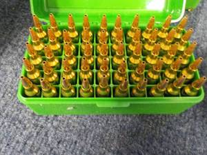 lot 215 image: Case of 50 Bullets Cal. 22-250 50 g...