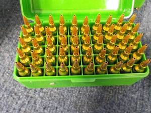 lot 217 image: Case of 50 Bullets Cal. 22-250 50 g...