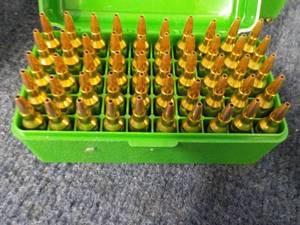lot 219 image: Case of 50 Bullets Cal. 22-250 50 g...