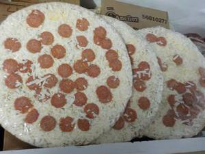 lot 261 image: 3 large Frozen Pepperoni Pizzas...