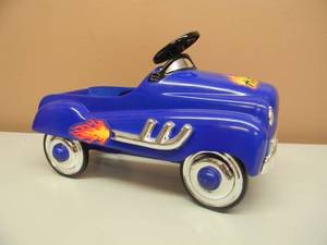 lot 15 image: XONEX HOT ROD PEDAL CAR 13 SCALE - BLUE - LIMITED EDITION # 00404 OF 10,000 - NEW WITH BOX - SEE PICTURES