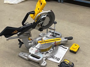 lot 21 image: DeWalt Cordless Sliding Compound Miter Saw