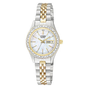 lot 5 image: Brand New Citizen Womens Two-Tone Mother-of-Pearl Swarovski Crystal Watch