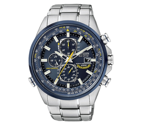 lot 8 image: Brand New Citizen Mens Eco-Drive Blue Angels World Chronograph A-T Watch