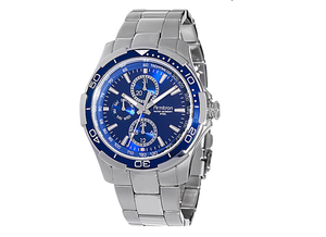 lot 41 image: Brand New Armitron Mens Stainless Steel Blue Face Dial Multifunction Sport Watch