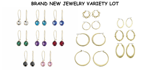 lot 132 image: Brand New 15 Pair Goldtone Stainless Steel Earring Variety Lot