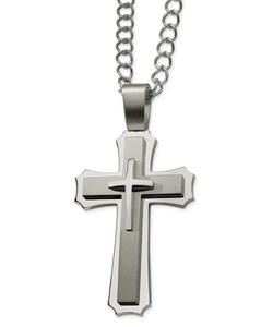 lot 150 image: Brand New Chisel Mens Stainless Steel Cross Pendant & Necklace