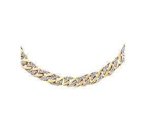 lot 151 image: Brand New Mens 18K Gold Over Sterling Silver & Diamond Accent Curb Link Chain 22 Necklace