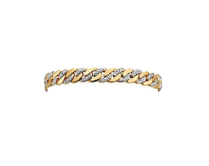 lot 152 image: Brand New Mens 18K Gold and Rhodium Over Sterling Silver Diamond-Accent Curb Link Bracelet