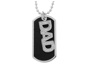 lot 167 image: Brand New Stainless Steel DAD Dog Tag Pendant Necklace