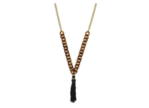 lot 169 image: Brand New Jessica Simpson Tortoise and Tassel Necklace
