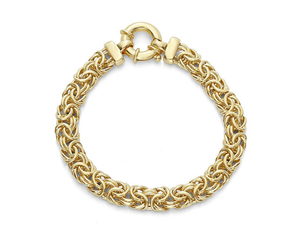 lot 175 image: Brand New Tiara 14K Gold-Plated Silver Byzantine Bracelet 8