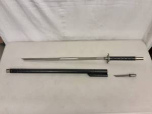 lot 1 image: Sword With Auxillary Knife & Sheath 38 Long