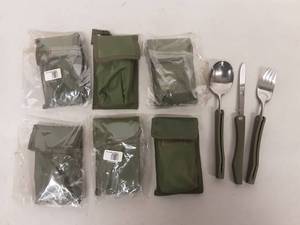 lot 19 image: 6-Packs Of 3 Each- Knife, Fork & Spoon Combo Utensils