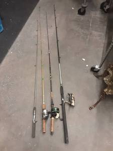 lot 37 image: 4-Fishing Rods & 3-Reels (Johnson, Daiwa, Zebco)
