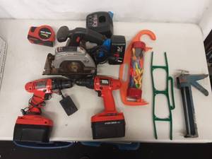 lot 41 image: 2-Black & Decker Drills, 19.2 Volt Circular Saw, More