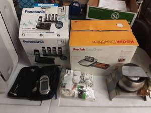 lot 55 image: Box Lot Kodak Easy Share Printer, Diabetes Supplies, 1-Light, Home Phones