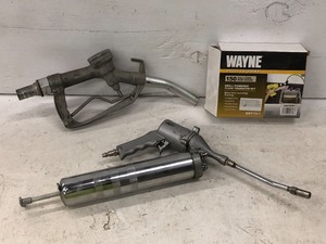 lot 82 image: Pneumatic Grease Gun, Fuel Hose Nozzle, Fuel Transfer Unit