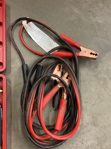 lot 75 image: Portable Universal Pressure-Check Gauge Set With Case & Set Of Jumper Cables