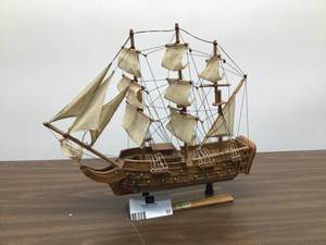 lot 32 image: Tall Wooden Ship Model