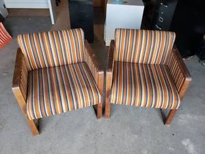 2 Striped Arm Chairs