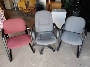 3 Office Chairs, 1 Rolling