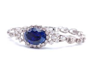 Stunning Sapphire and Diamond Ladies Estate Bracelet in 14k Gold $16,250 VIDEO