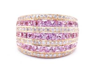 Gorgeous LeVian 3 Carat Pink and White Diamond Estate Ring in 14k Strawberry Gold $5500