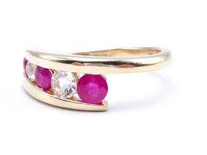 EFFY Designer 1 Carat Diamond and Ruby Ladies Estate Ring in 14k White Gold $4300
