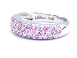 LeVian Pink and White Diamond Ladies Estate Ring in 14k White Gold $3250