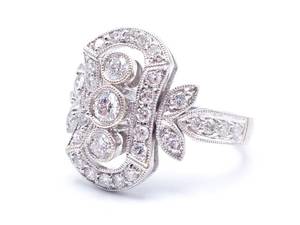 Remarkable 1.16 Carat Diamond Estate Ring in 14k White Gold $7400 VIDEO