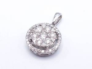 Very Fine 1.25 Carat Diamond Estate Pendant in 14k White Gold $4400
