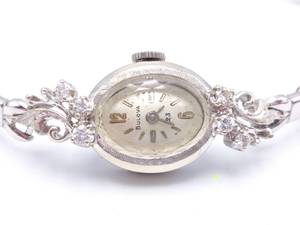 Vintage Bulova .75 Carat Ladies Watch in 14k White Gold