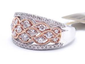 Gorgeous .75 Carat Pave Diamond Ladies Ring in 14k Two-Tone Gold $2800