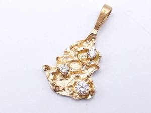 1 Carat Diamond Gold Nugget Styled Estate Pendant in 14k Gold $2750