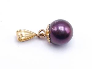 Beautiful Tahitian Pearl Estate Pendant in 14k Yellow Gold