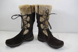 Brown Zip Boots Size 7.5