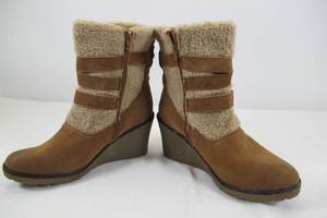 Brown Wedge Boots Size 8.5