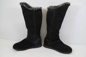Tall Black Slip-on Boots Size 8.5