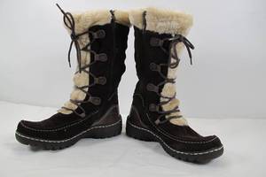 Brown Zip Boots Size 7.5
