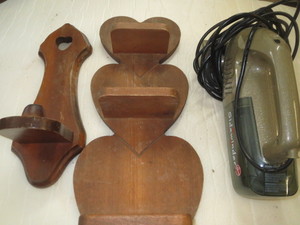 lot 10 image: Vacuum Cleaner & Wood Shelves